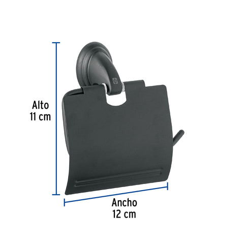 Portarrollo metálico acabado negro, FOSET AQUA | AQA-82M | 45983