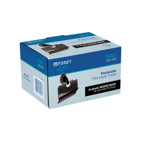 Portarrollo metálico acabado negro, FOSET AQUA | AQA-82M | 45983