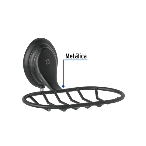 Jabonera metálica negro, FOSET AQUA | AQA-84M | 45991