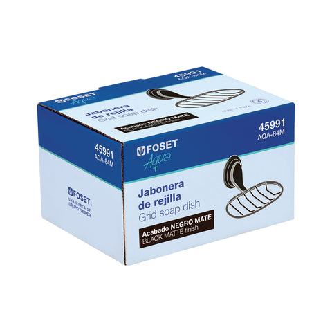 Jabonera metálica negro, FOSET AQUA | AQA-84M | 45991
