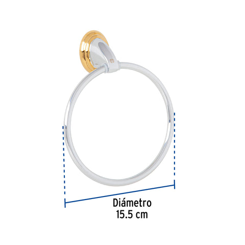 Toallero argolla metálico acabado cromo-oro, FOSET AQUA | AQA-87G | 45997