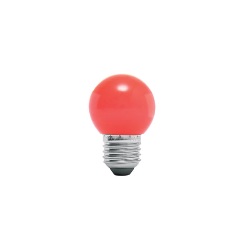 Lámpara LED tipo bulbo G45 1 W color rojo, caja, Volteck | LED-1RO | 46029