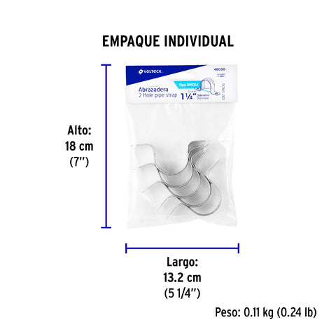 Bolsa c/5 abrazaderas tipo omega 1-1/4' p/tubo pared delgada | AO-114 | 46030