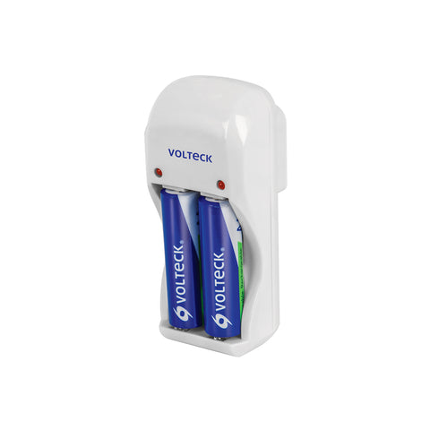 Cargador de pilas, AA, AAA y 9V, incluye 2 pilas AA, Volteck | CA-RE-8 | 46044