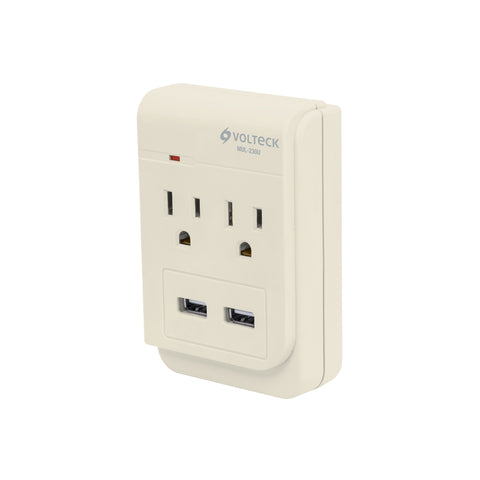 Multicontacto, 2 entradas,con 2 entradas USB, aterrizado | MUL-230U | 46088