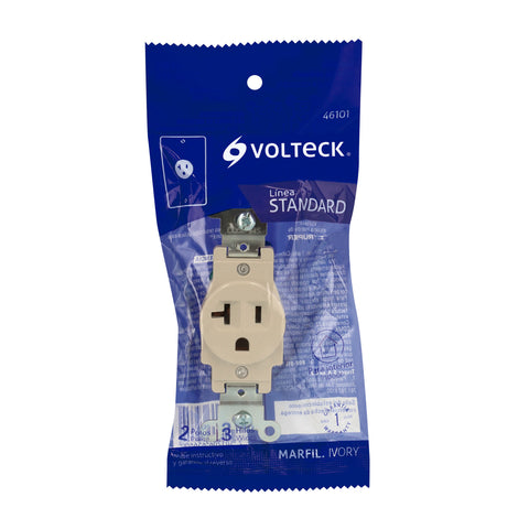Contacto sencillo, 2 polos 3 hilos, 20 A, Standard, marfil | COSE-MS | 46101