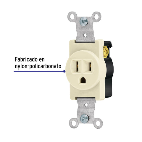 Contacto sencillo, 2 polos 3 hilos, Standard, marfil | COSE-S | 46109