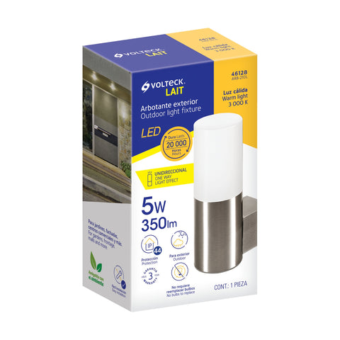 Arbotante decorativo de LED 5 W 1 spot luz cálida, Volteck | ARB-210L | 46128