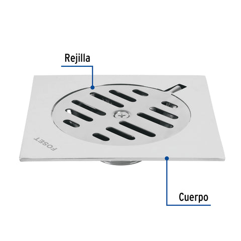 Resumidero cuadrado metálico 6' x 6', FOSET | RS-603 | 46138