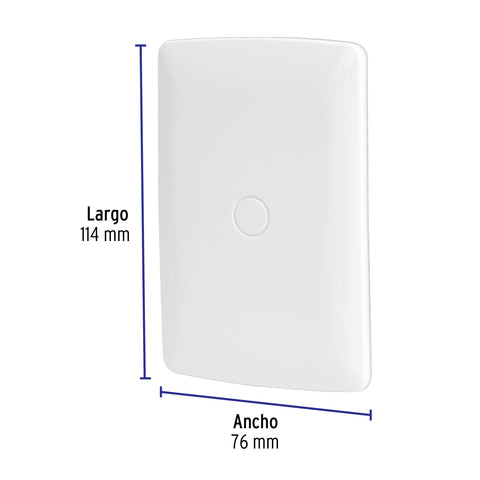 Placa de ABS, ciega, línea Italiana, color blanco, Volteck | PPC-IB | 46141