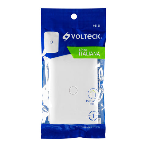 Placa de ABS, ciega, línea Italiana, color blanco, Volteck | PPC-IB | 46141