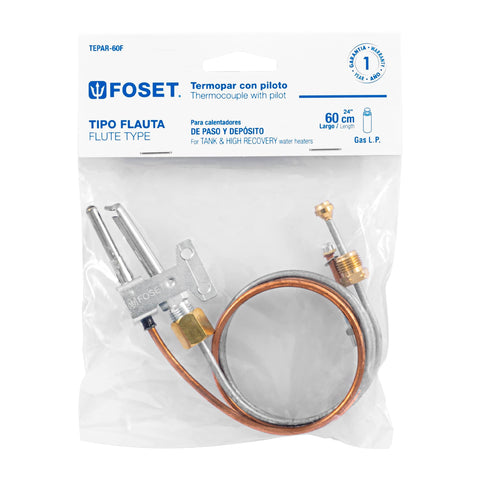 Termopar tipo flauta, 60 cm, FOSET | TEPAR-60F | 46148