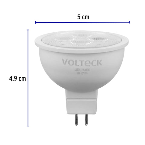 Lámpara de LED 4 W tipo MR 16 base GU5.3 luz cálida, blíster | LED-164EC | 46177