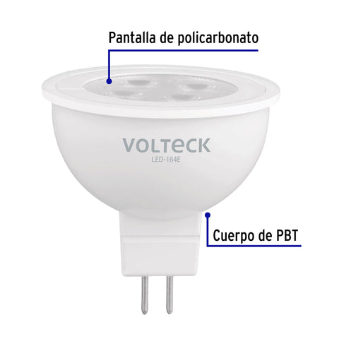 Lámpara de LED 4 W tipo MR 16 base GU5.3 luz de día, blíster | LED-164E | 46178