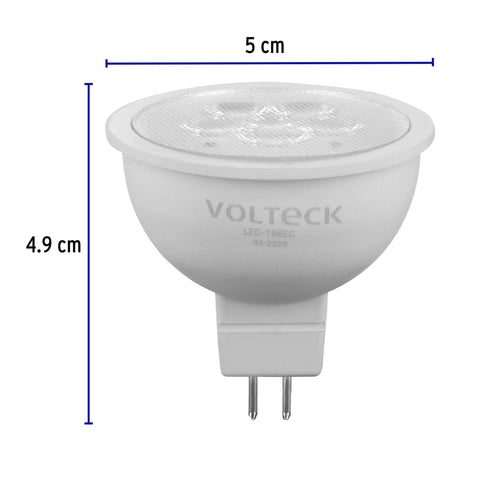 Lámpara de LED 6 W tipo MR 16 base GU5.3 luz cálida, blíster | LED-166EC | 46179