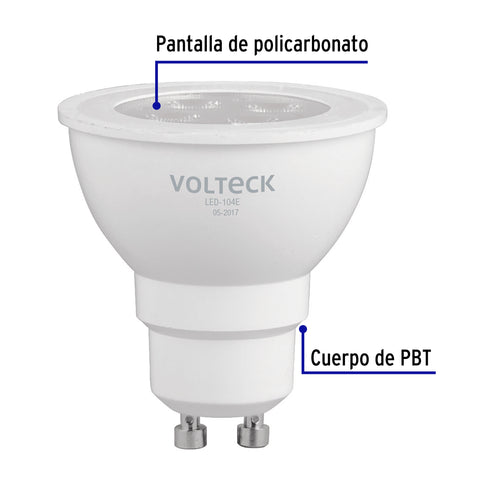 Lámpara de LED 4 W tipo MR 16 base GU10 luz de día, blíster | LED-104E | 46215