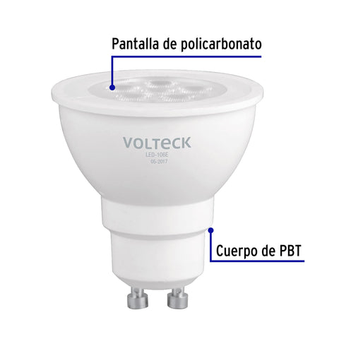 Lámpara de LED 6 W tipo MR 16 base GU10 luz de día, blíster | LED-106E | 46217