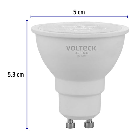 Lámpara de LED 6 W tipo MR 16 base GU10 luz cálida, blíster | LED-106EC | 46218