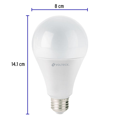 Lámpara LED A25 18 W (equiv. 125 W) luz de día, caja Volteck | LED-125F | 46222