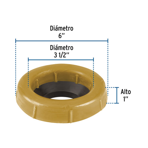 Cuello de cera con guía para WC, robusto, 250 g, FOSET | CUG-WC-R | 46235