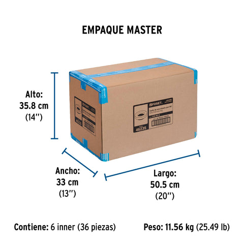 Cuello de cera con guía para WC, robusto, 250 g, FOSET | CUG-WC-R | 46235