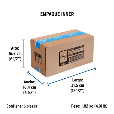 Cuello de cera con guía para WC, robusto, 250 g, FOSET | CUG-WC-R | 46235