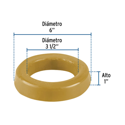Cuello de cera sin guía para WC, robusto, 250 g, FOSET | CU-WC-R | 46236
