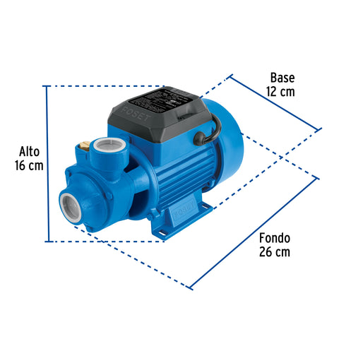 Bomba periférica 1/2HP, altura máx 30m, uso agrícola, FOSET | BOAP-1/2F2 | 46237