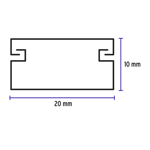 Canaleta de 1 vía 10 x 20 mm, VOLTECK | CAN-1020 | 46280