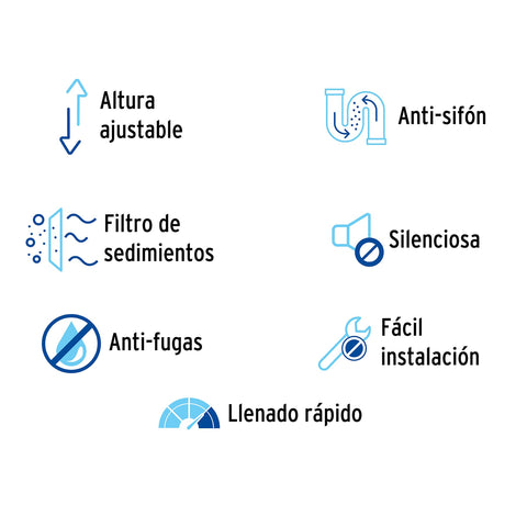 Válvula de llenado con ajuste de altura para WC, FOSET | VW-207 | 46285