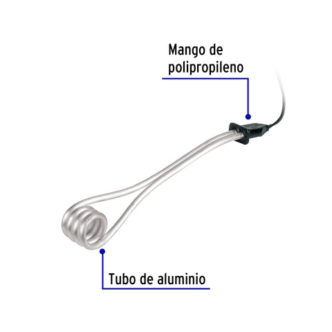 Calentador de inmersión p/agua #6 de 23 L, 1100 W, Volteck | CAGU-6 | 46308