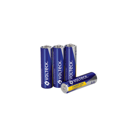 Blíster con 4 pilas zinc-carbón AA, VOLTECK | ZI-AA | 46309