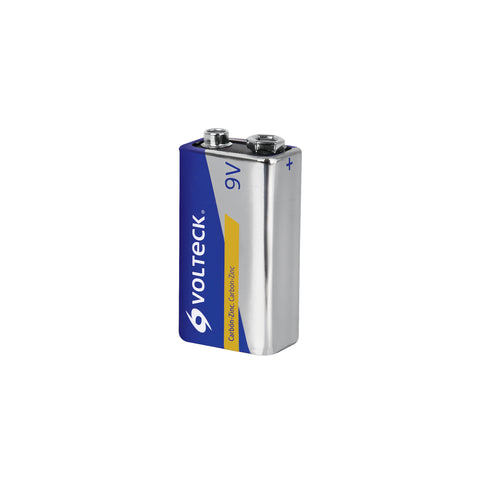 Blíster con 1 pila zinc-carbón 9 V, VOLTECK | ZI-9V | 46312