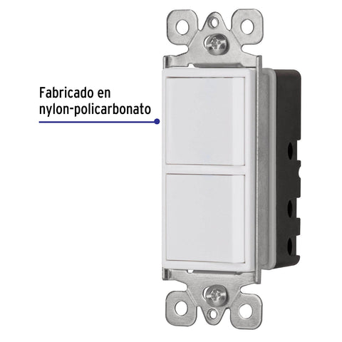 Interruptor dúplex, 1 sencillo y 1 de 3 vías, línea Classic | APDO-CLP | 46337