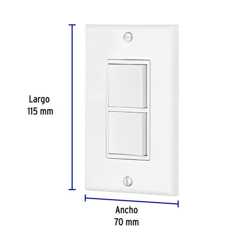 Placa armada con 2 interruptores sencillos, línea Classic | PA-APDO-CL | 46338
