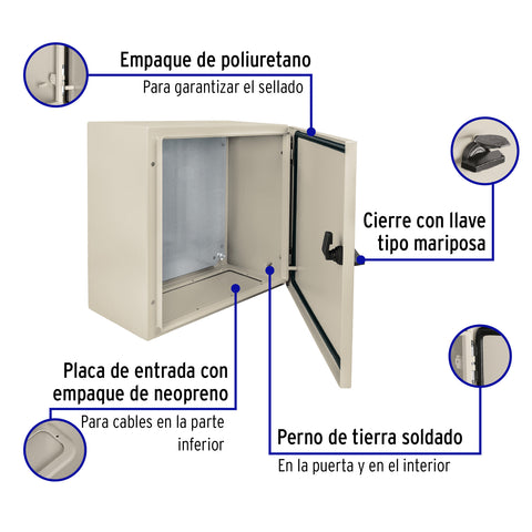 Gabinete metálico, 400 x 400 mm, VOLTECK | GAME-4040 | 46384