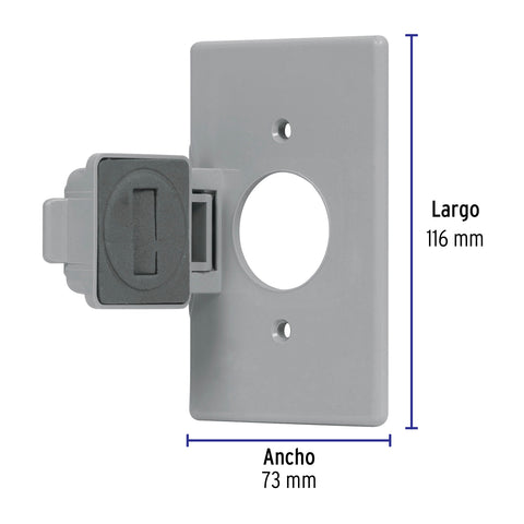 Placa contacto redondo, policarbonato,p/intemperie, Standard | PPIN-SES | 46411