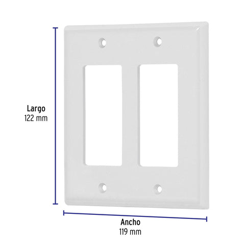 Placa 2 ventanas, de policarbonato, línea Classic, Volteck | PPDO-CL | 46419