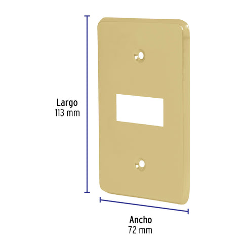 Placa 1 módulo, de aluminio, línea Económica, Volteck | PASE-E | 46435