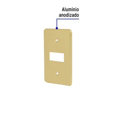 Placa 1 módulo, de aluminio, línea Económica, Volteck | PASE-E | 46435