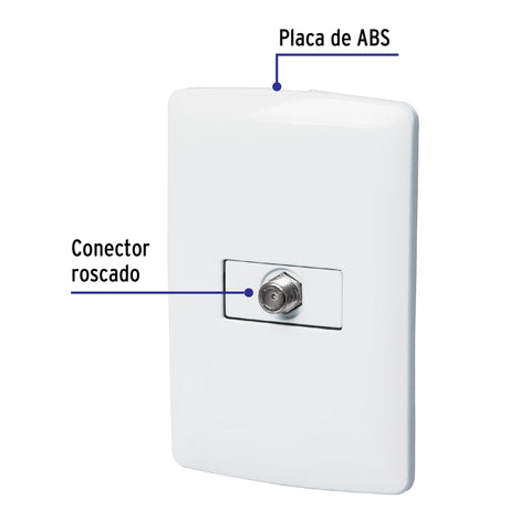 Placa armada con conexión para TV, blanco, línea Italiana | PA-TV-IB | 46466