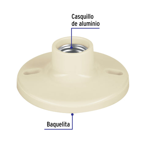 Portalámpara 4' de baquelita, Volteck | POPL-11 | 46520
