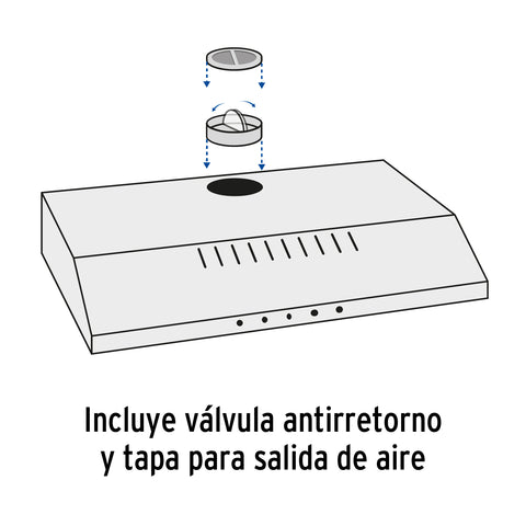Campana extractora 60cm, empotrable, acero inoxidable, FOSET | CAME-60 | 46536