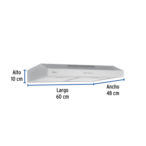 Campana extractora 60cm, empotrable, acero inoxidable, FOSET | CAME-60 | 46536