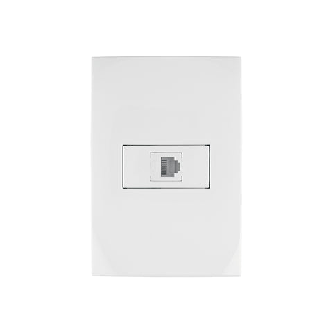 Placa armada con entrada para teléfono, línea Oslo, blanco | PA-TE-OB | 46541