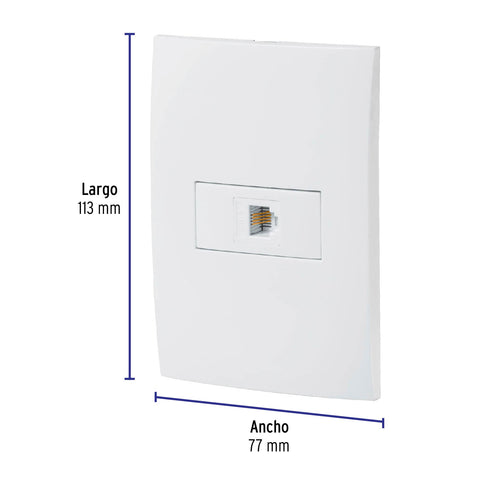 Placa armada con entrada para teléfono, línea Oslo, blanco | PA-TE-OB | 46541