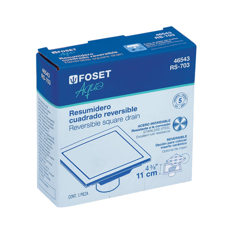 Resumidero reversible de 4', anti olores, acero inox, AQUA | RS-703 | 46543