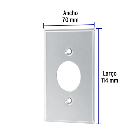 Placa de Acero Inoxidable para contacto sencillo, Standard | PISE-S | 46546