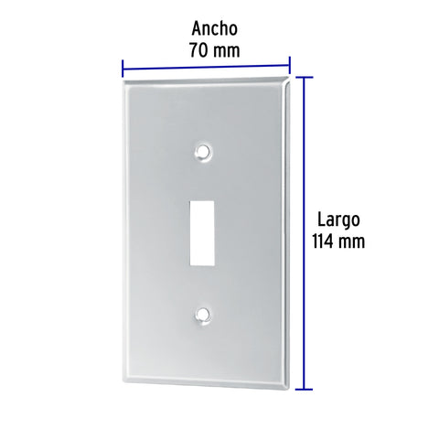 Placa de Acero Inox. para interruptor vertical, Standard | PIAP-S | 46547