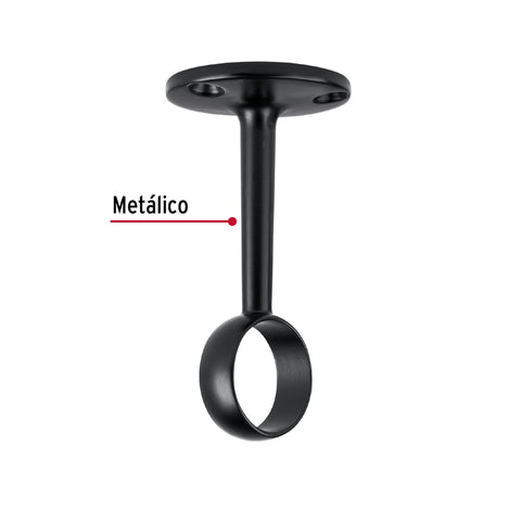 Soporte negro para tubo redondo de closet, HERMEX | STR-3N | 46583